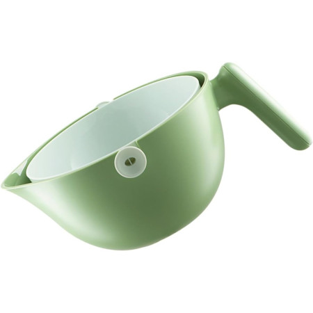 Bol cu Doua Straturi, Cyrax, pentru Fructe, Legume, cu Cos de Scurgere a Apei, 2L, din ABS+PP, 29.9 x 22.5 x 11.8 cm, Verde-Alb