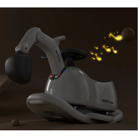 Masina 3 in 1, Cyrax, 1-3 Ani, Tip Excavator/Balansoar/Masina Yo Yo, din Plastic, 4 Roti Silentioase, 71.5 x 34 x 39 cm, Alb