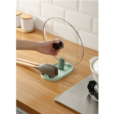 Suport Pliabil, Cyrax, pentru Capace, Linguri, Multifunctional, Plasare pe Blatul de Bucatarie, 11.5 x 18 x 2.2 cm, Alb