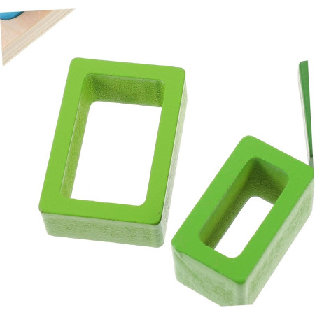 Jucarie Montessori de Sortat, Cyrax, din Lemn, Tip Puzzle, cu 5 Forme Asimetrice, 15 Piese, Educativa, Interactiva, Creativa, Materiale Non Toxice, +2 Ani, Multicolor