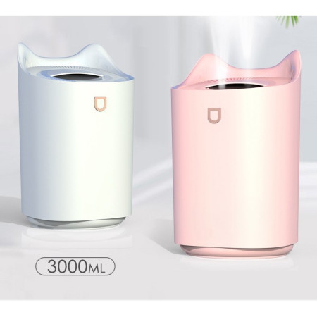 Umidificator cu duza dubla,  de capacitate mare 3L, alb