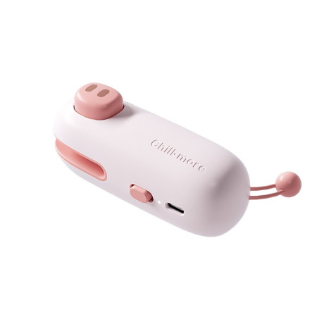 Aparat de Sigilat Ambalaje, Cyrax, Incarcare USB Tip C, 400 mAh, 10.2 x 3.7 x 4.3 cm, Model Porc, Roz