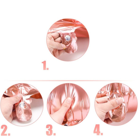 Balon din Folie Cyrax, Cifra 0, 81 cm, Pentru Aer sau Heliu, Bulk, Roz Auriu