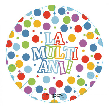 Set 6 Farfurii de Unica Folosinta, Cyrax, Colectia LA MULTI ANI , 30cm, din Carton Laminat, Multicolor