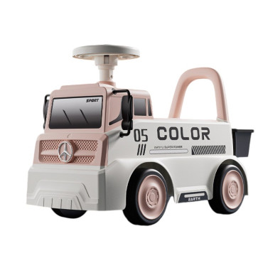 Mașinuță pentru copii, Cyrax, 3 ani, Model Camion, Sport, Claxon, Cutie Depozitare, 62x26x40 cm, Roz