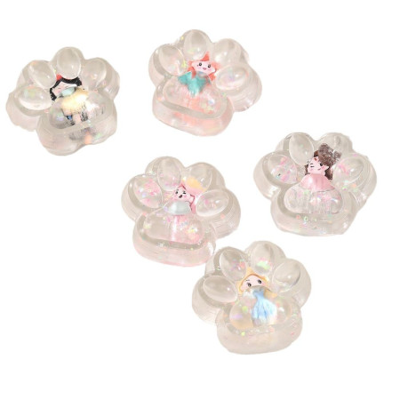 Jucarie Antistres Squishy, Cyrax, Labuta de Pisica Pufoasa, cu Revenire Lenta, 7 x 6.5 cm, Model Printesa, Multicolor