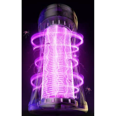 Lampa Anti-Insecte,  Lumina UV, Electrica, Incarcare USB, 5V, 1A, Silentioasa, 12 x 6 m, Gri