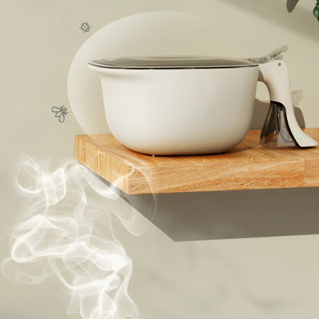 Cutie de Depozitare a Condimentelor, Cyrax, de Uz Casnic, cu Maner Stabil, cu Capac, 4 Compartimente Principale, 21 x 14 x 10 cm, Crem