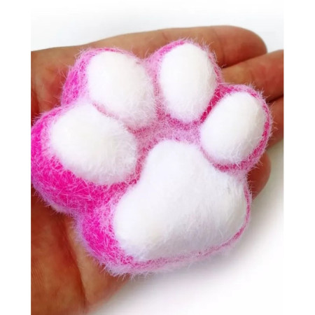 Jucarie Interactiva Squishy, Cyrax, Model Cat Paw, Squeeze Pinch Family, Revenire Lenta, din TPR, +3 Ani, 7.5 cm, Textura Puf, Roz