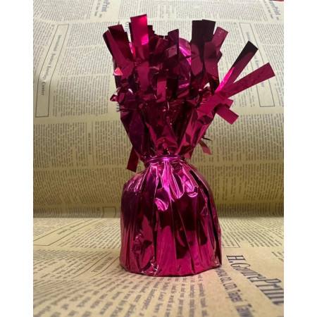 Greutate pentru Baloane cu Heliu, Cyrax, din Folie cu Franjuri, 170g, 13 x 5 x 3 cm, Roz