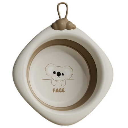 Cada Pliabila pentru Baie pentru Copii, Cyrax, Cadita pentru Bebelusi, Model Romb pentru Fata Koala, Maro, 30x30x3.5 cm, 4L