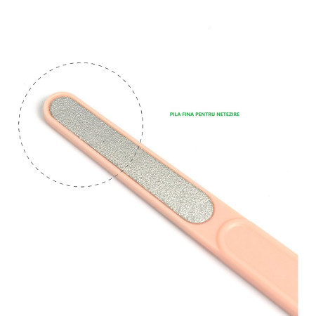 Set 4in1 de Ingrijire Unghii pentru Bebelusi, Cyrax, Cutie de Depozitare Transparenta, 0-6 Ani, 13.6x8x2 cm, Roz