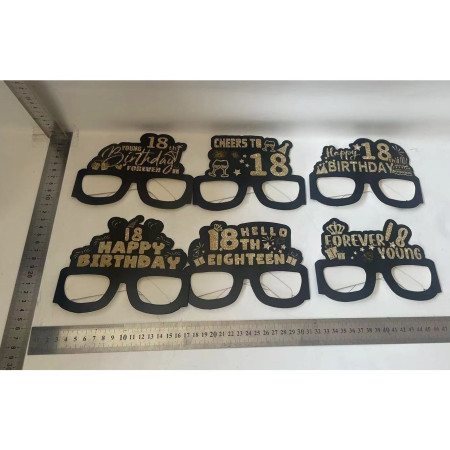 Set 6 Perechi de Ochelari pentru Majorat, Cyrax, Diverse Modele, Negru