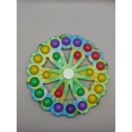 Jucarie Antistres, Cyrax, Model Simple Dimple, Fidget Toy Spinner, cu 24 Buline, Multicolor