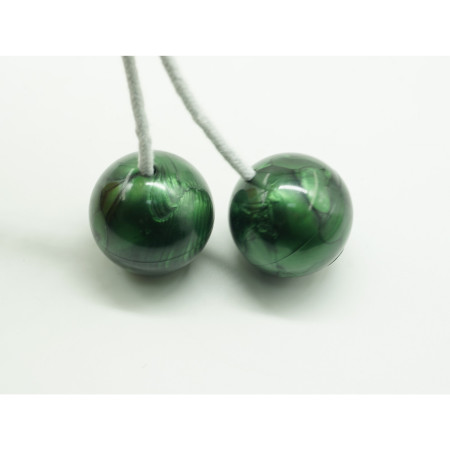 Jucarie interactiva cu bile, Cyrax, Clackers ball, antistres, Verde, 40 mm