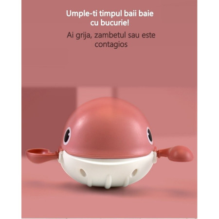 Jucarie de baie pentru copii, Cyrax, balena roz