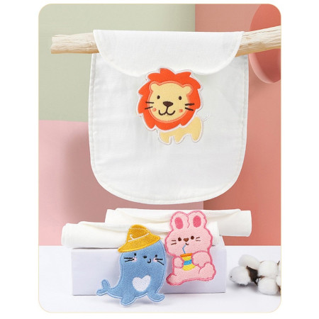 Prosop Absorbant, Cyrax, din Bumbac, pentru Bebelusi, 19x28 cm, Model Iepuras, Alb