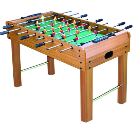 Masa de Fotbal cu Teren si 21 Jucatori Cyrax, 8 Manere, cu Tablou pentru Scor, din Metal, Lemn si ABS, 120 x 61.5 x 81 cm, cu Picioare, pentru copii/adulti