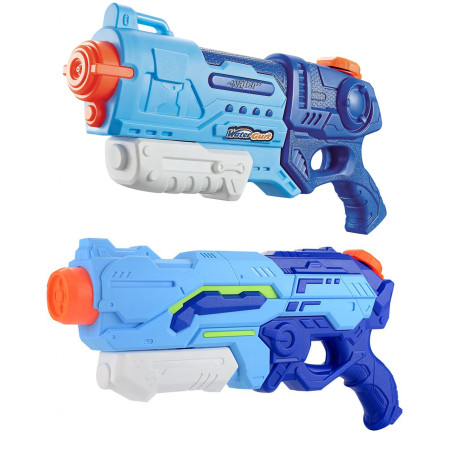 Set 2x Pistol cu Apa pentru Copii, Rezervor, Pentru Piscina/Plaja, Cyrax, 6ani+, Albastru, 1200 ML + 900 ML