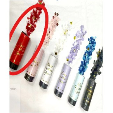 Tun de Confetti, Cyrax, Best Wishes 11 x 4 cm, Model Buline din Hartie si Folie, Rosu