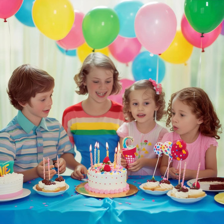 Set 25 Baloane din Latex, Cyrax, Model Party, 4x Albastru, 4x Verde, 4x Rosu, 4x Galben, 4x Mov, 5x Portocaliu, 23 cm, 1.4 g