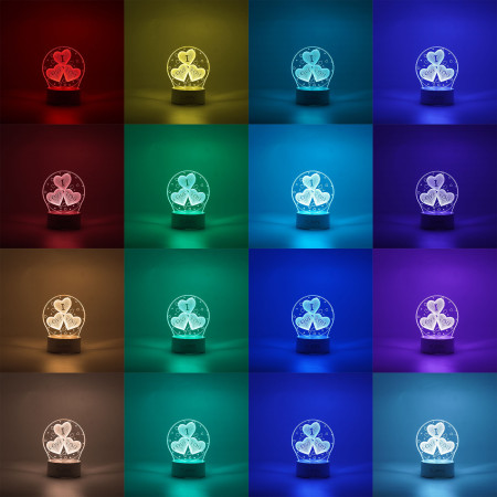 Lampa LED decorativa,  3D, cu text 