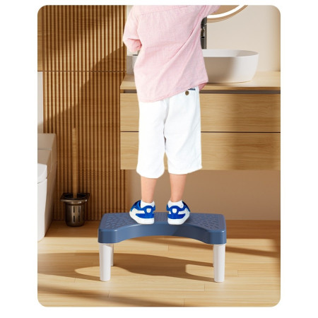 Scaunel WC, Cyrax, Tratament Impotriva Hemoroizilor si Constipatiei, Scaun Inaltator WC Copii, Suport Picioare WC, Taburet Inaltator Pozitia Corecta Ghemuit Pe WC, Plastic Rezistent, 17x22x38 cm, Albastru