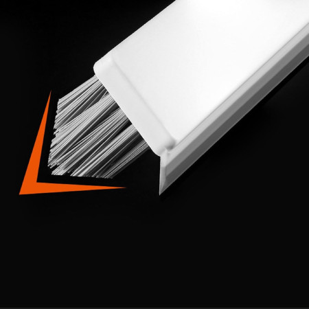 Perie de Curatare pentru Podele si Rosturi,  Lungime Maner 105 cm, Capat Pivotant 180 Grade, Peri din PP, Otel si Plastic, Cleste pentru Scame si Par Inclus, Alb