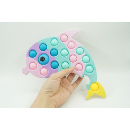 Jucarie senzoriala antistres, Simple Dimple, Delfin, Macarons,Cyrax
