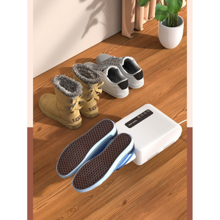 Uscator de Pantofi,  Functie de Uscare, Dezinfectie, Dezodorizare, Montaj pe Perete fara Perforare, din PVC, Silentios, Timer, Alb