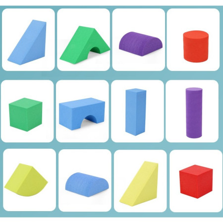 Set Blocuri de Constructie din Spuma EVA, Cyrax, 29 de Piese, Interactive, 24.5x16x3.7 cm, Multicolor