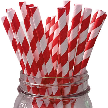 Set 16 Paie, Cyrax, pentru Masa de Craciun, din Hartie, 19.7 cm,Alb-Rosu