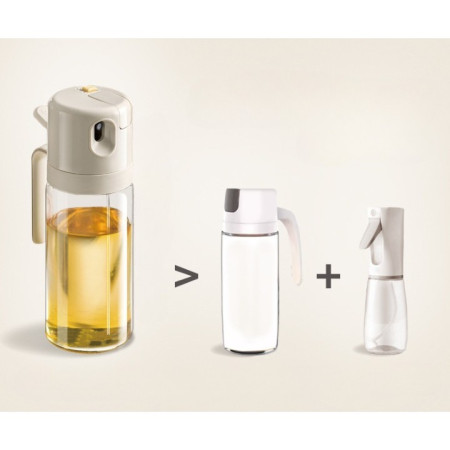 Dispenser pentru Ulei, Cyrax, prin Curgere si Pulverizare, Deschidere si Inchidere Automata a Rezervorul, 550mL, 11.4x7.8x22.8cm, Gri