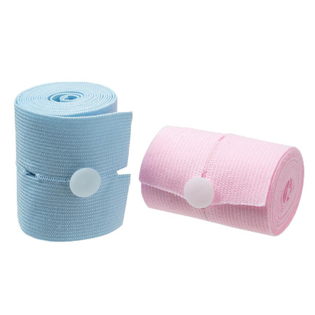 Set 2 Centuri de Monitorizare a Ritmului Cardiac Fetal,  Material Moale si Elastic, 6 x 130 cm, Albastru/Roz