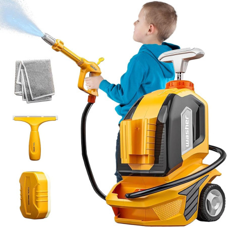 Jucarie Aparat de Spalat cu Presiune, Cyrax, Spalator Auto, Interactiv, Material Plastic, Accesorii Incluse, 38x26x17.5 cm, Portocaliu