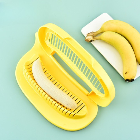 Feliator Multifunctional pentru Alimente, Cyrax, Model Banana, pentru Legume si Fructe, Accesoriu pentru Bucatarie, 28.8x18.3 cm, Galben