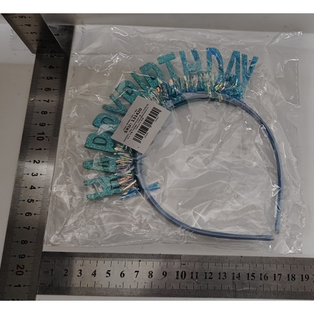 Coronita Decorativa pentru Petreceri, Cyrax, Tema Aniversare, Model Happy Birthday, Marime Universala, Albastru