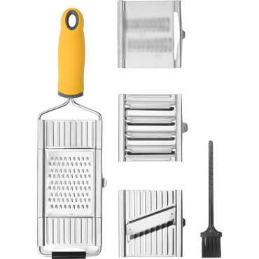 Razatoare multifunctionala Cyrax, Inox, 4 tipuri de lame, usor de manevrat, maner din ABS ergonomic,33 x 8.6 cm, periuta curatare inclusa, Lame interschimbabile, Argintiu