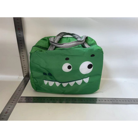 Geantă Frigorifică, Cyrax, cu Desene Animat, Portabilă pentru Copii, de Prânz, din Pânză Oxford, 22x14x19 cm, Model Crocodil, Verde