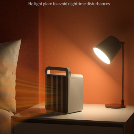 Mini Aeroterma,  Mini Radiator Electric, Putere 900 W, Buton cu 2 Trepte de Temperatura, Inchidere Automata, cu Maner de Prindere, 15x10.3x21 cm, Alb/ Negru