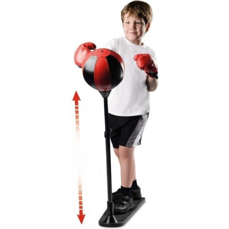 Jucarie Interactiva, Cyrax, Model Sfera de Box de Picior, Manusi Incluse, Inaltime Reglabila, +3 Ani, 120 x 25 x 52.5 cm, Rosu/ Negru