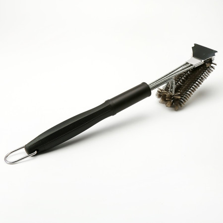 Perie de Sarma pentru Gratar, Cyrax, Maner 45 cm, din Otel inoxidabil, 45X7X10,  Negru