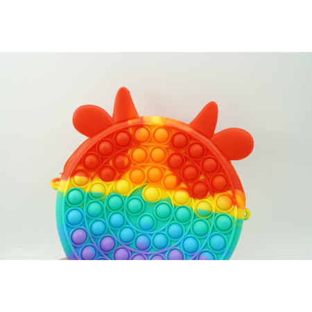 Jucarie antistres din silicon, Pop it Now and Flip It, Cyrax, Geanta, Model 4, Multicolor