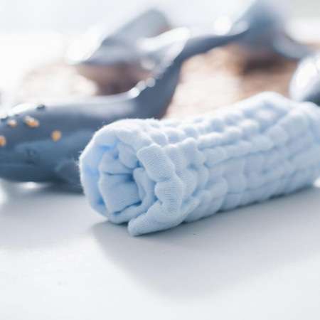 Prosop Absorbant, Cyrax, din Bumbac, 6 Straturi, 30 x 30 cm, Albastru