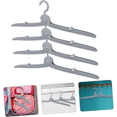 Umeras Pliabil de Calatorie,  Mini Cuier Portabil pentru Haine, Suport de Uscare, 14x7x1.4cm, Gri