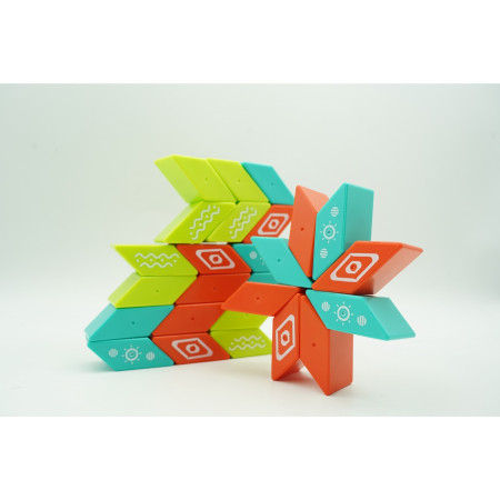 Cyrax Set inteligent de constructie cu piese magnetice, 26 piese, +3 ani, multicolor