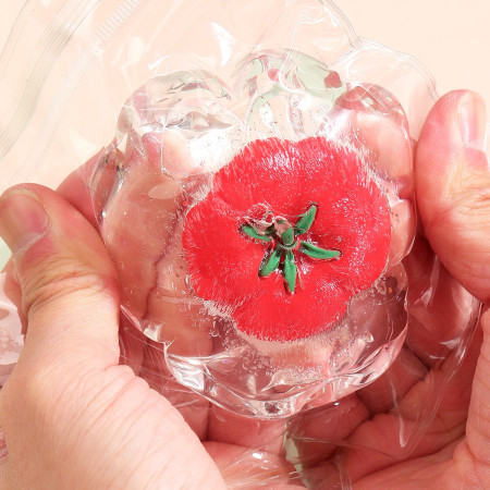 Jucarie Antistres Squishy, Cyrax, Labuta de Pisica Pufoasa, cu Revenire Lenta, 7 x 6.5 cm, Model Legume, Multicolor