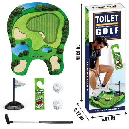 Covoras de Baie,  Model Teren de Golf, Interactiv, +14 Ani, din PVC, 80 x 69 cm, Verde