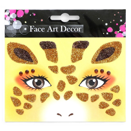Sticker Temporar pentru Fata, Cyrax, pentru Machiaj, Face Art, Halloween, Teatru, Model Girafa, Galben