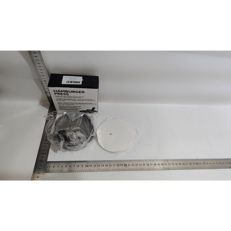 Presa manuala pentru burgeri Cyrax, material ABS si aluminiu, forma si presa, usor de curatat si folosit, 11.7 x 8.5 cm, gri